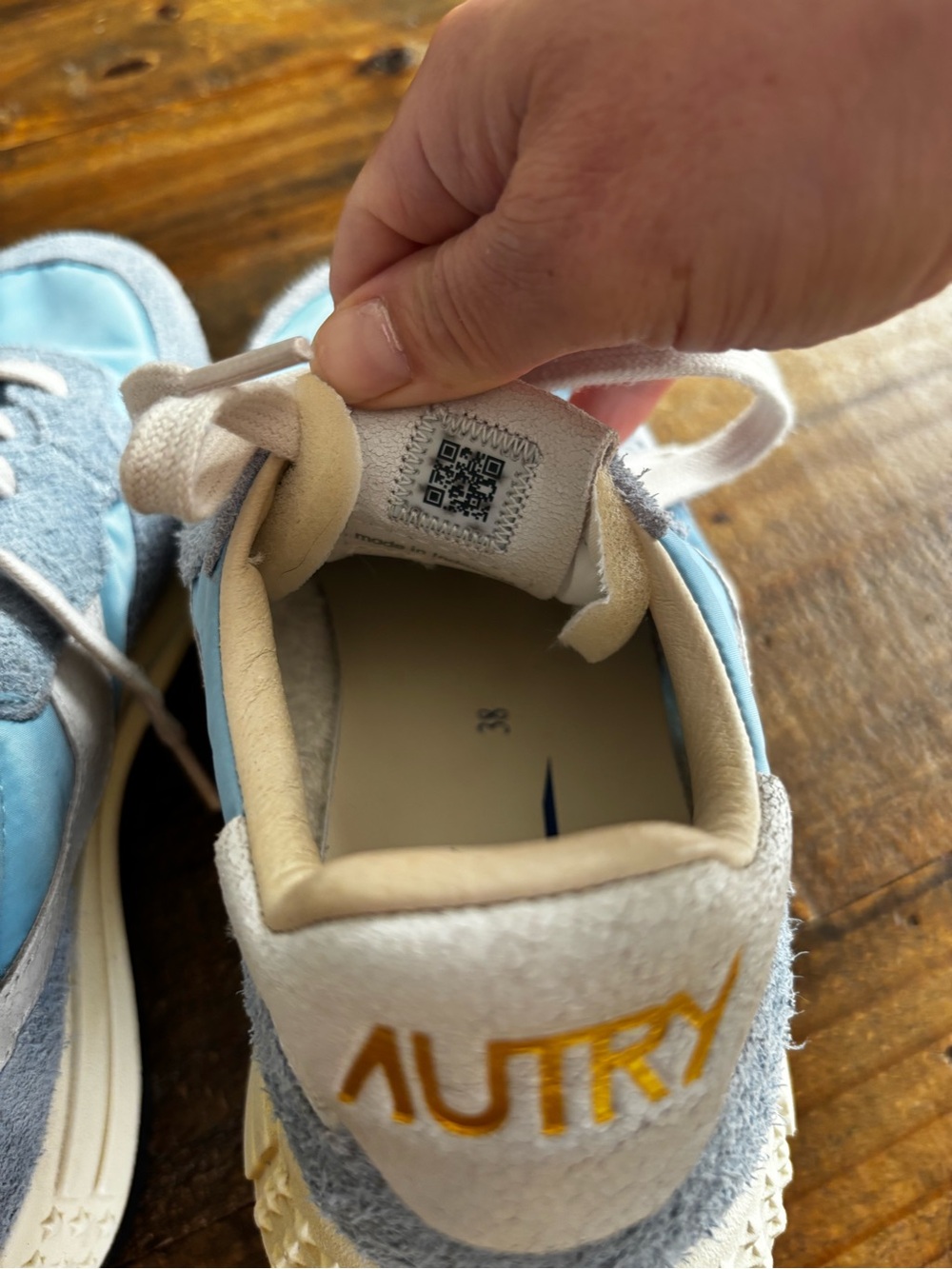 Autry Reelwind Sneakers Blue Suede Nylon EU 38 Worn Twice - Picture 7 of 9